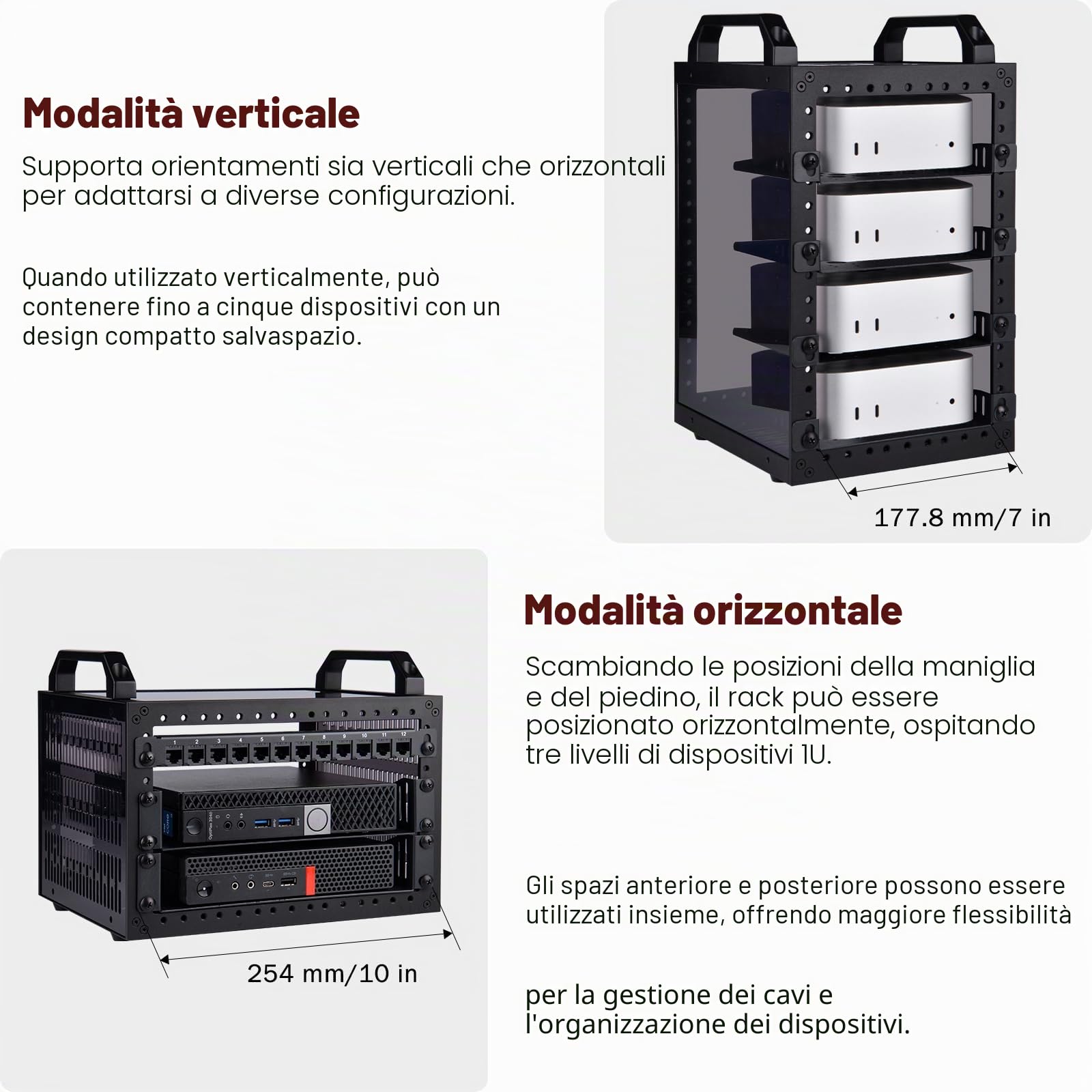 GeeekPi DeskPi RackMate TT - Mini armadio server per mini PC, rete, server, audio e apparecchiature video