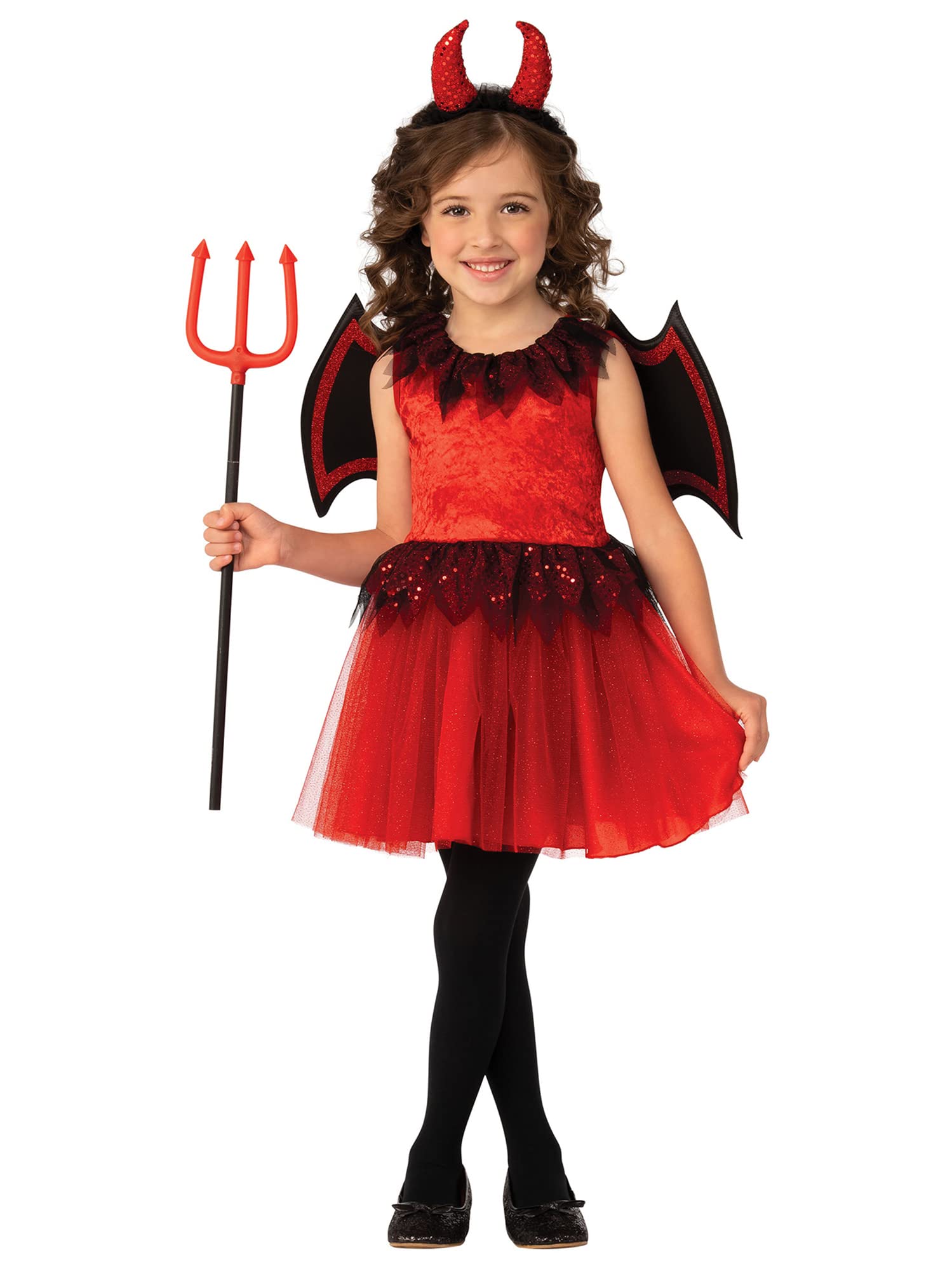 Bristol Novelty 3015585-6000 DEVIL GIRL Costume, Red, Age 5-6 Years Halloween