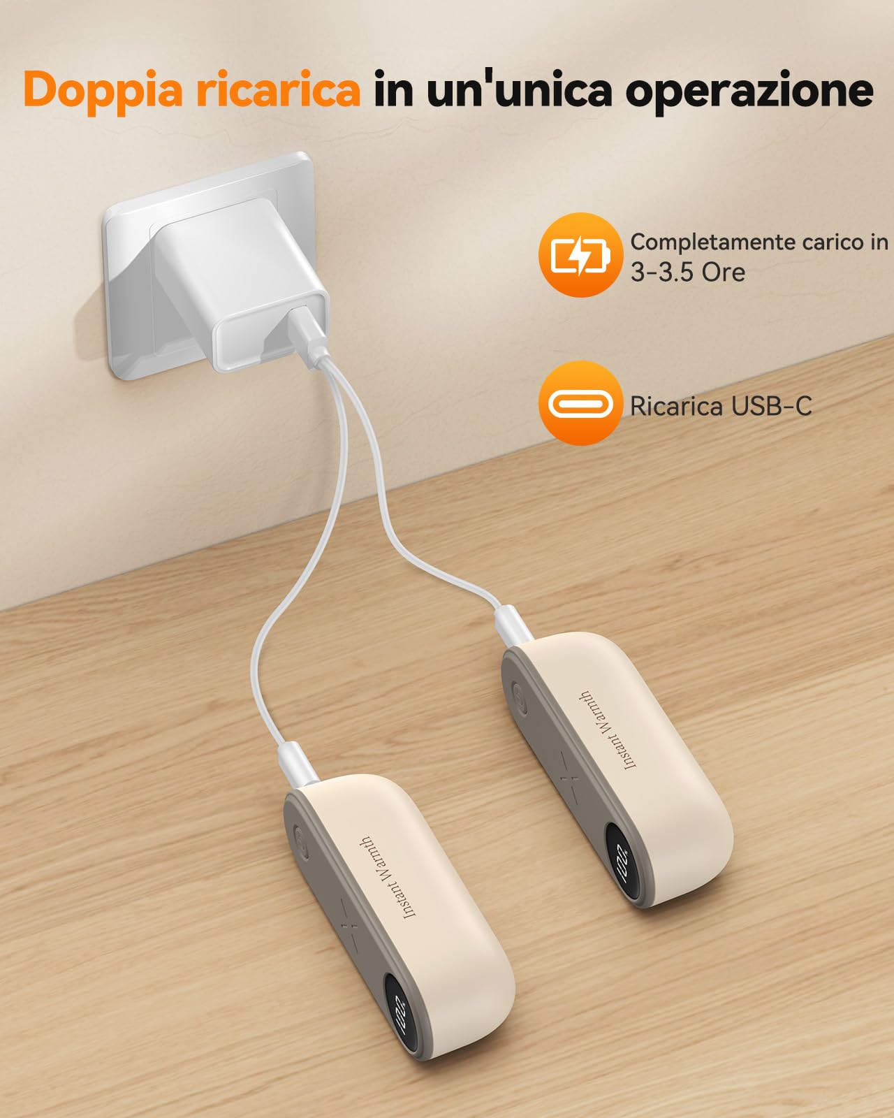 Scaldamani Ricaricabili Magnetico 2 in 1, Scaldamani Elettrico 8000mAh, 3 Livelli fino a 60°C/140°F, Scaldamani Portatile per Campeggio, Sport All'aperto, Escursionismo, Regali Natalizi,