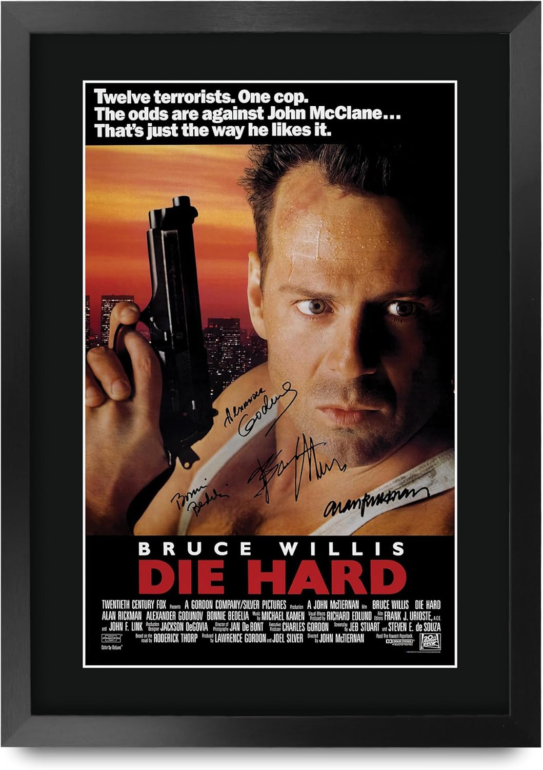 HWC Trading Die Hard Gifts Printed Poster Signed Autograph Picture for Movie Memorabilia Fans - 16" x 12" Framed