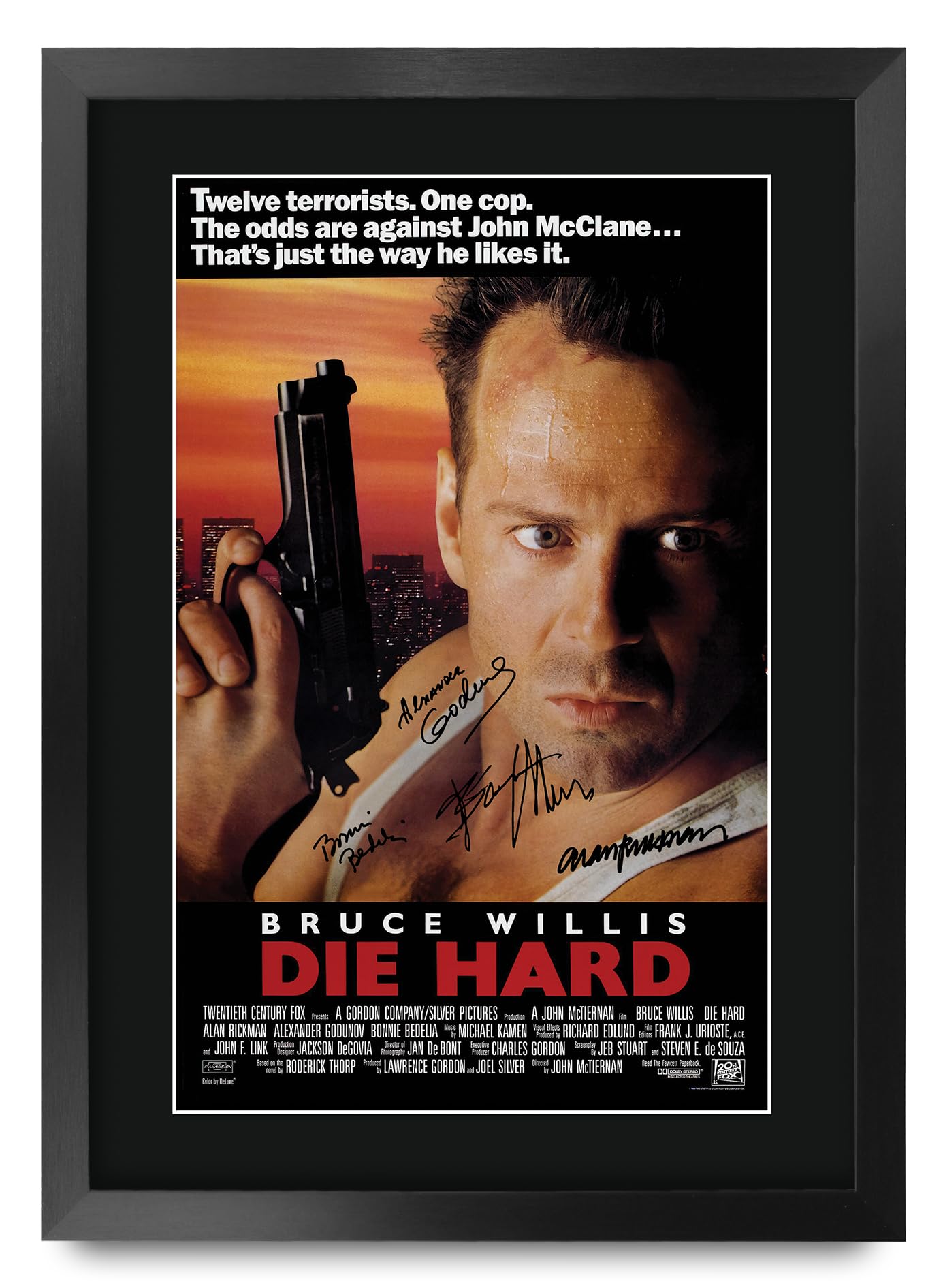 HWC Trading Die Hard Gifts Printed Poster Signed Autograph Picture for Movie Memorabilia Fans - A3 Framed