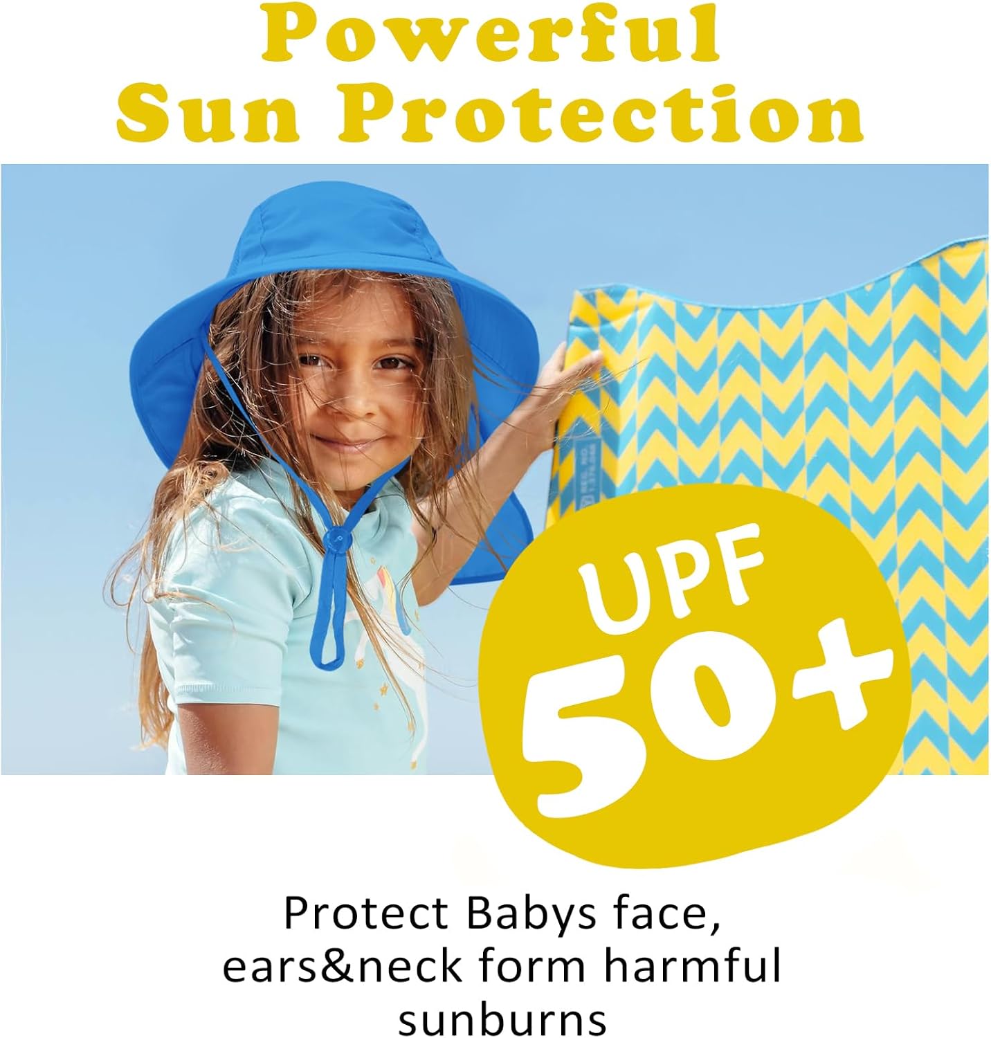 Outdoor Kids Sun Hats with Neck Flap Boys Girls Wide Brim UPF 50+ UV Protection Children Bucket Hat Safari Hat - Image 3