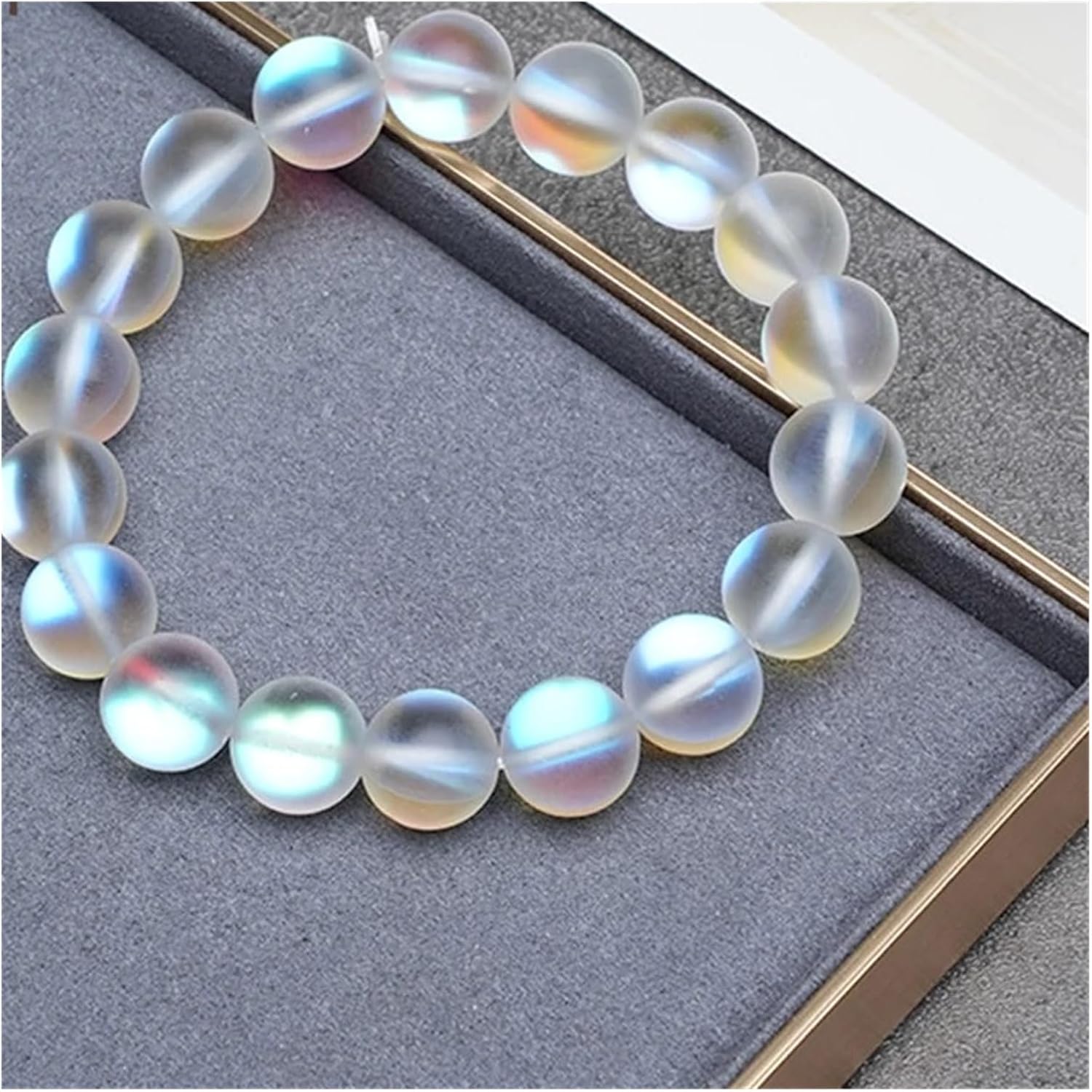 White Crystal Glitter Bracelet Women Jewelry Gemstone Handmade Strand Bracelets