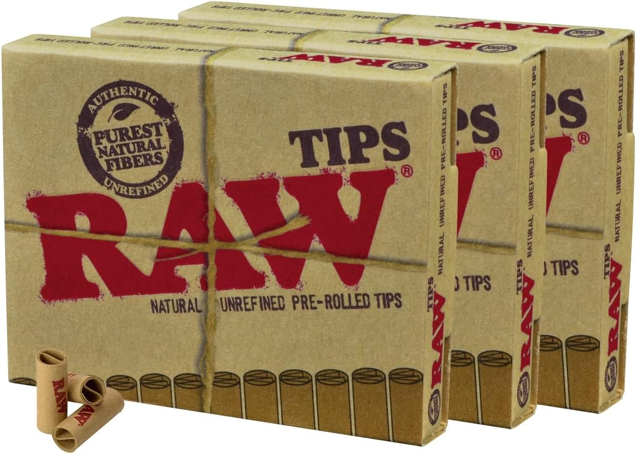 RAW Organic King Size Slim Paper Combo 2 Packs Of Organic King Size Slim Paper, 3 Boxes Premade Tip, 110MM and FOZZIE Saver