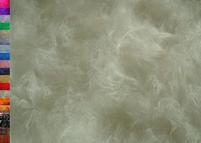 StoffBook WOLLWEIß LANGHAAR FELLIMITAT ZOTTELFELL STOFF KUSCHELWEICH KLEIDUNG KOSTÜM, B706 - Wollweiß - Teddy Langhaar