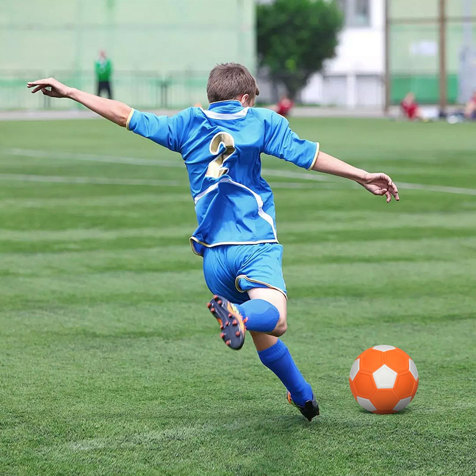 Ballon De Football Courbe Kunaxku 20 Cm - En Eva, Pour Effets De Swerve, Entraînement | Taille 4, Pour Enfants Et Adultes