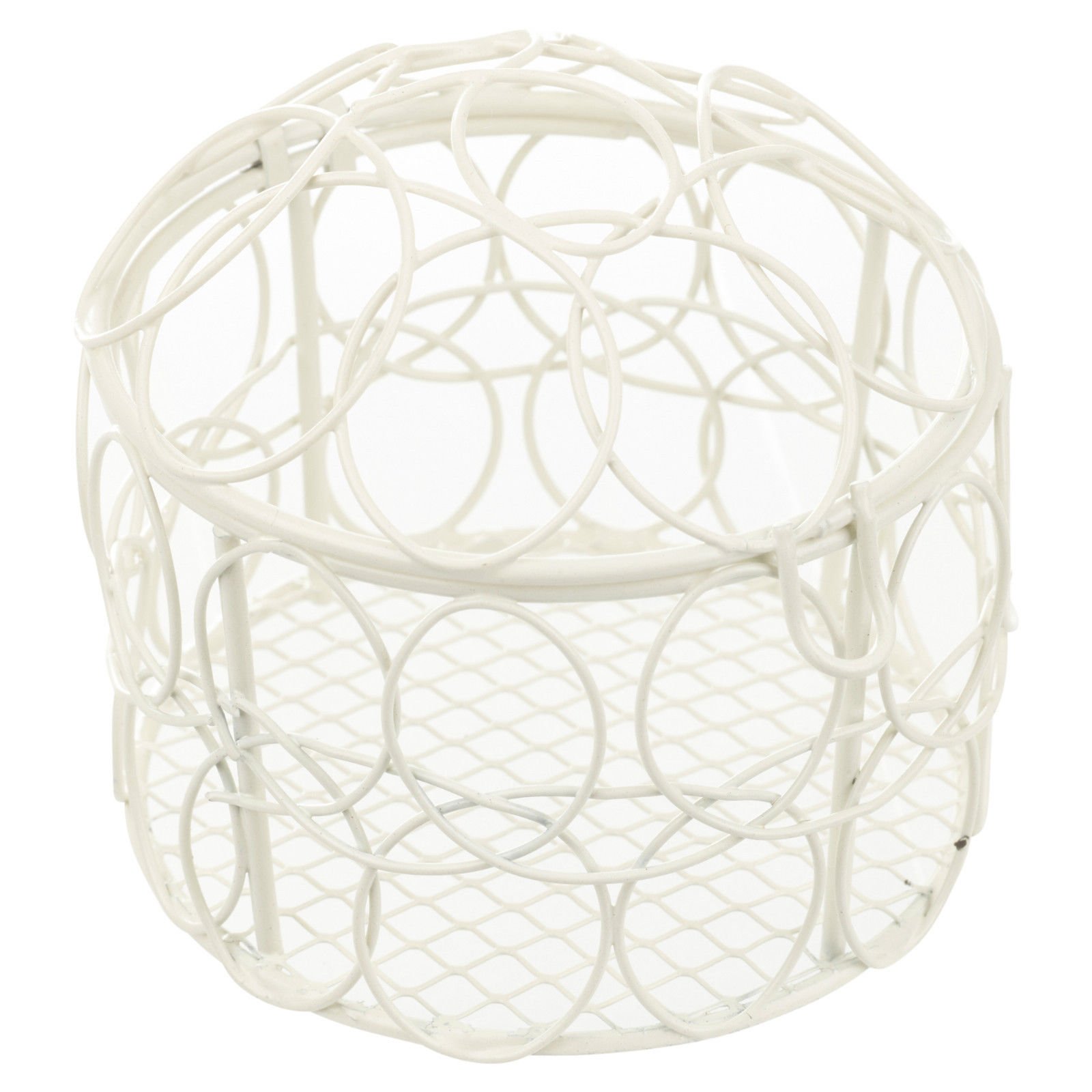 Urbnliving Ivory Wire Mesh Round Box