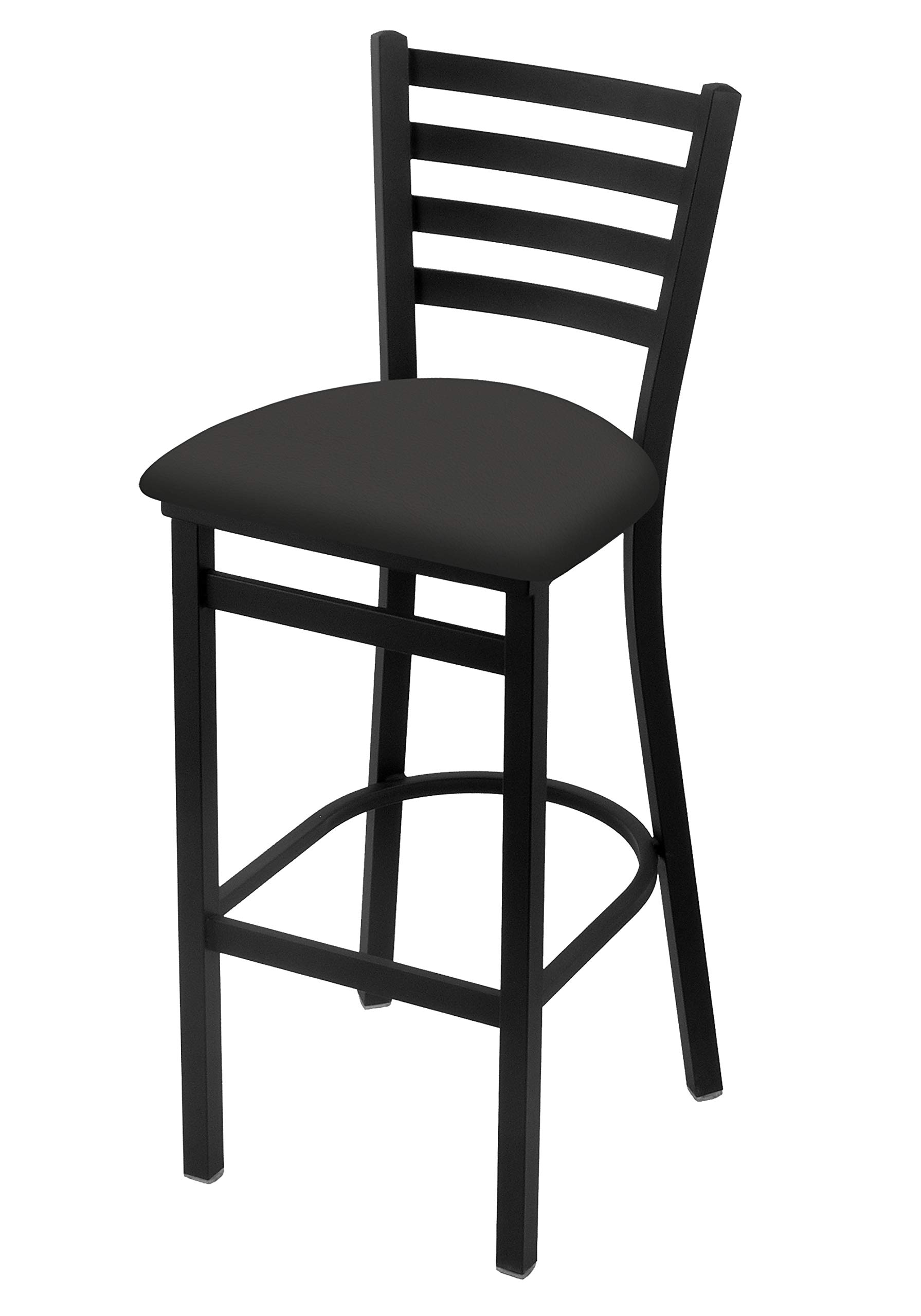 HBS 400 25" Stationary Counter Stool with Black Wrinkle Finish and Canter Iron Seat