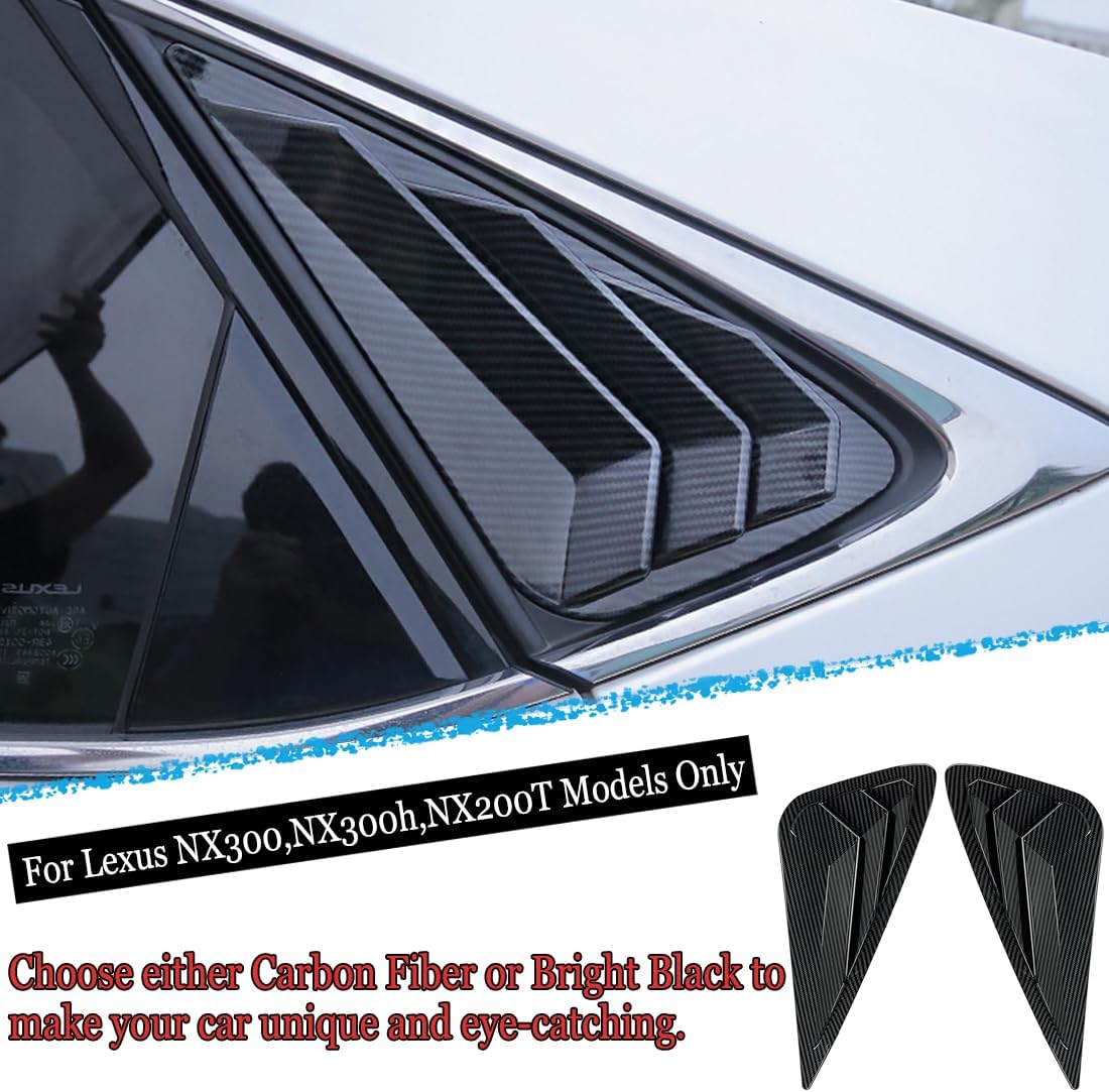 Window Louver 2Pcs Side Vent Window Louvers for Lexus NX300 2018-2021,NX300h 2015-2021,NX200T 2015-2017, ABS Print Sport Window Decorative Covers, Exterior Trim Accessories -Carbon Fiber