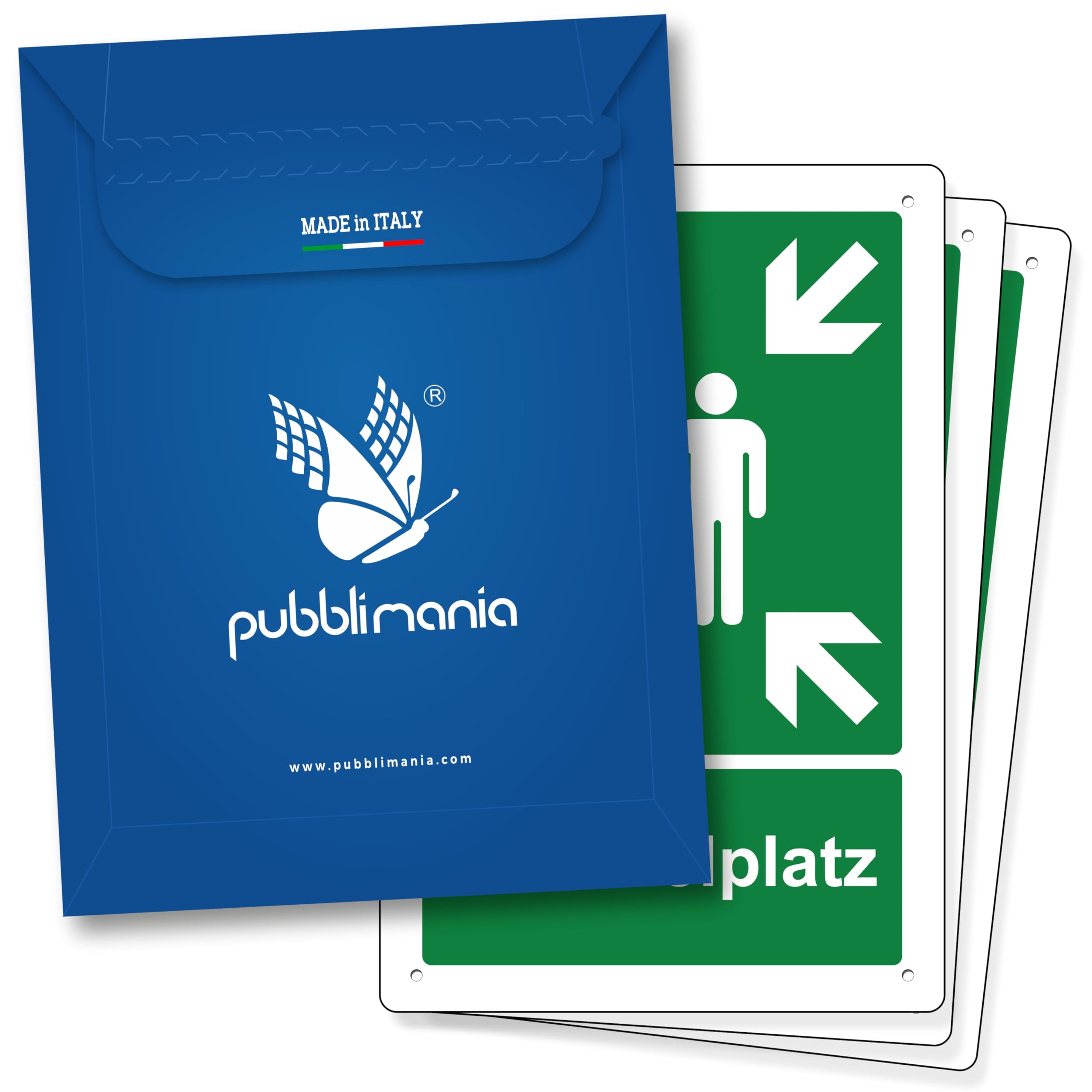 Pubblimania Cartel de 3 lugares de recogida | Cartel de protección contra incendios de aluminio de 3 mm de grosor (3 lugares de recogida cm 30 x 40)