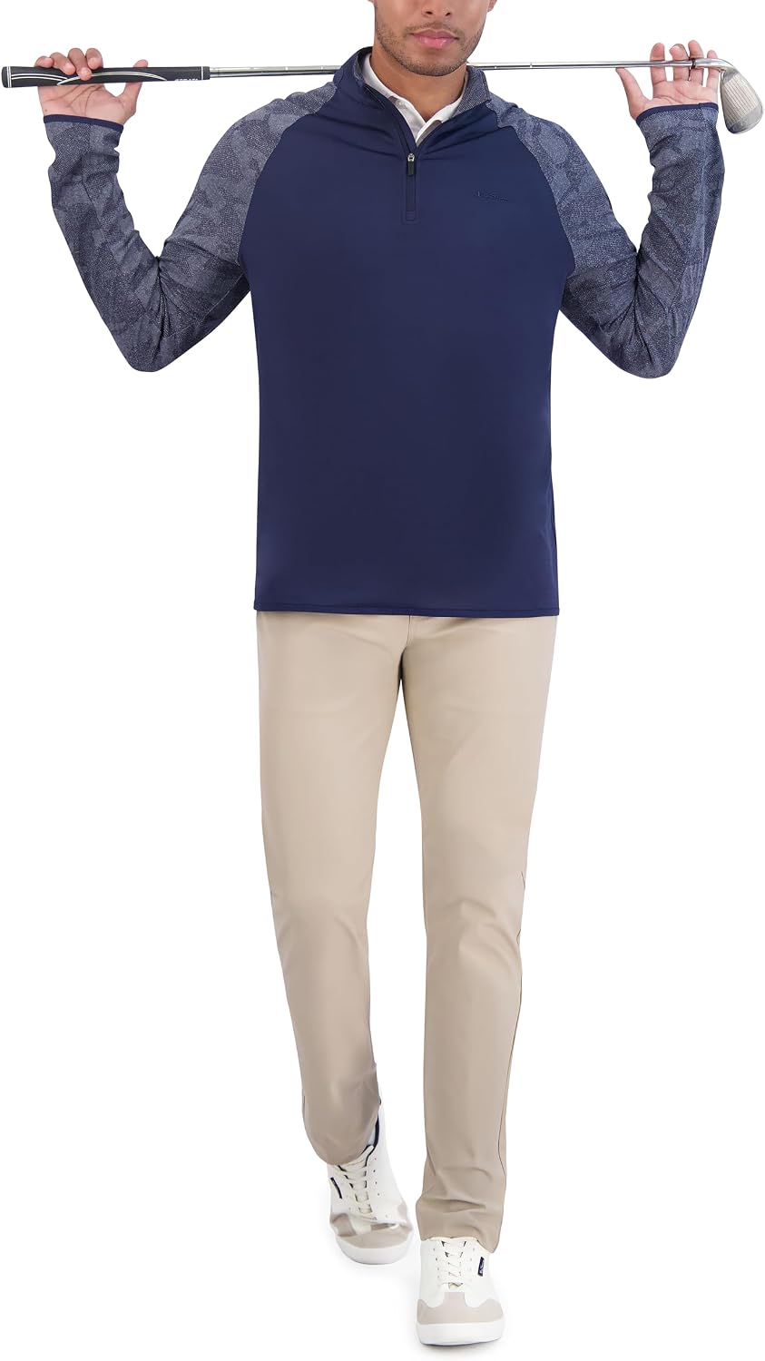 Ben Sherman Men's Quarter Zip Pullover Sweater – Lightweight, Casual, Work, Golf & Everyday Wear