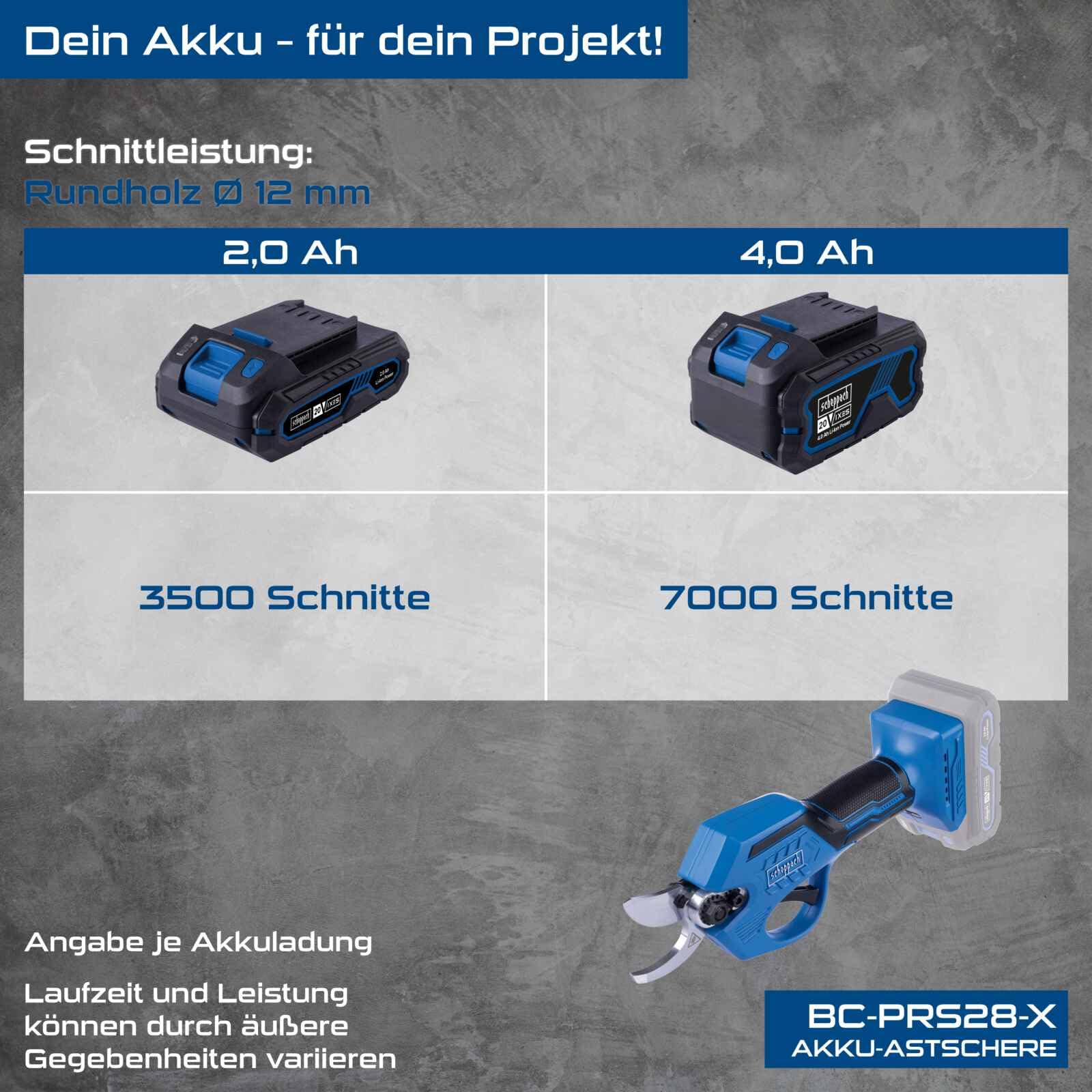 Forbici da potatura a batteria BC-PRS29-X - SCHEPPACH
