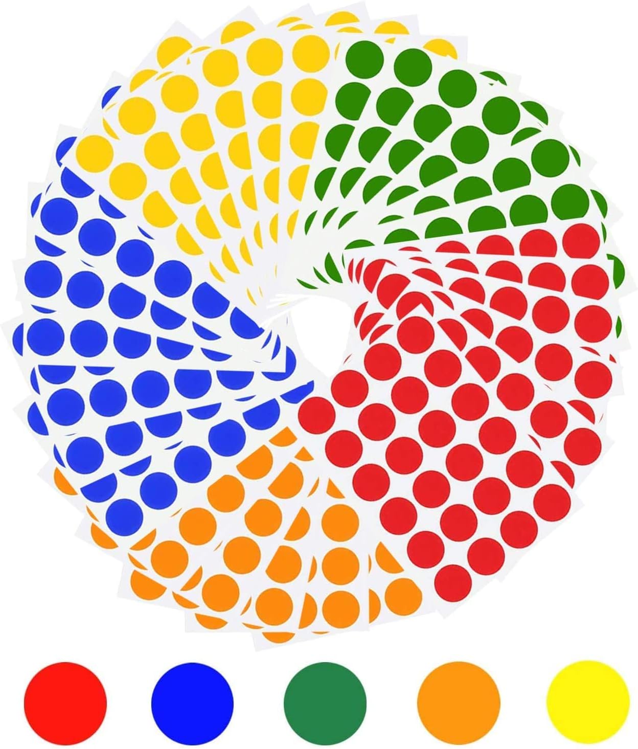 840 Pcs Coloured Dot Stickers, 20mm Coding Sticker Labels, Round Circle Self Adhesive Stickers for Paper Scrapbook Calendar Decorations (35 Sheet)
