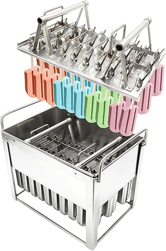 Miniatura 5 de KONKENIE Acero inoxidable Ice Lolly Molds Palillo de helado de paleta titular de plata (30PCS)