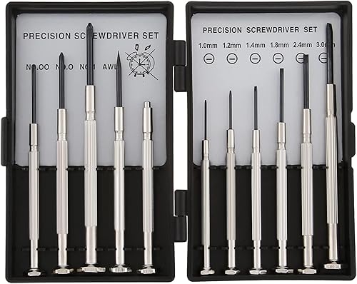 Juego de destornilladores de precisión de 11 piezas, con 11 destornilladores de cabeza plana y Phillips de diferentes tamaños, juego de