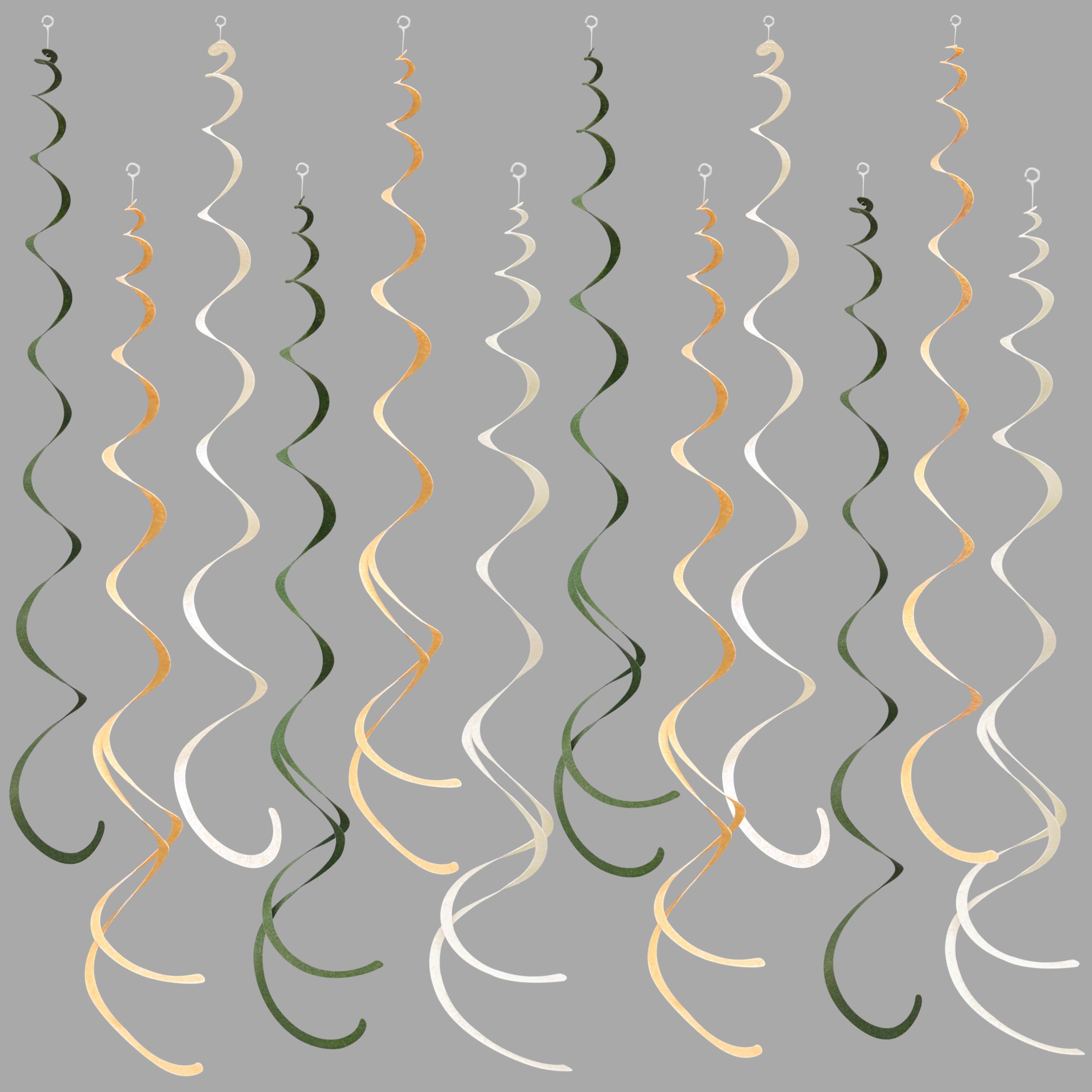 36 Pcs Guirlandes Suspendues Tourbillonnantes Vert Sauge - Décoration Fête Forêt Jungle Safari Mariage Anniversaire