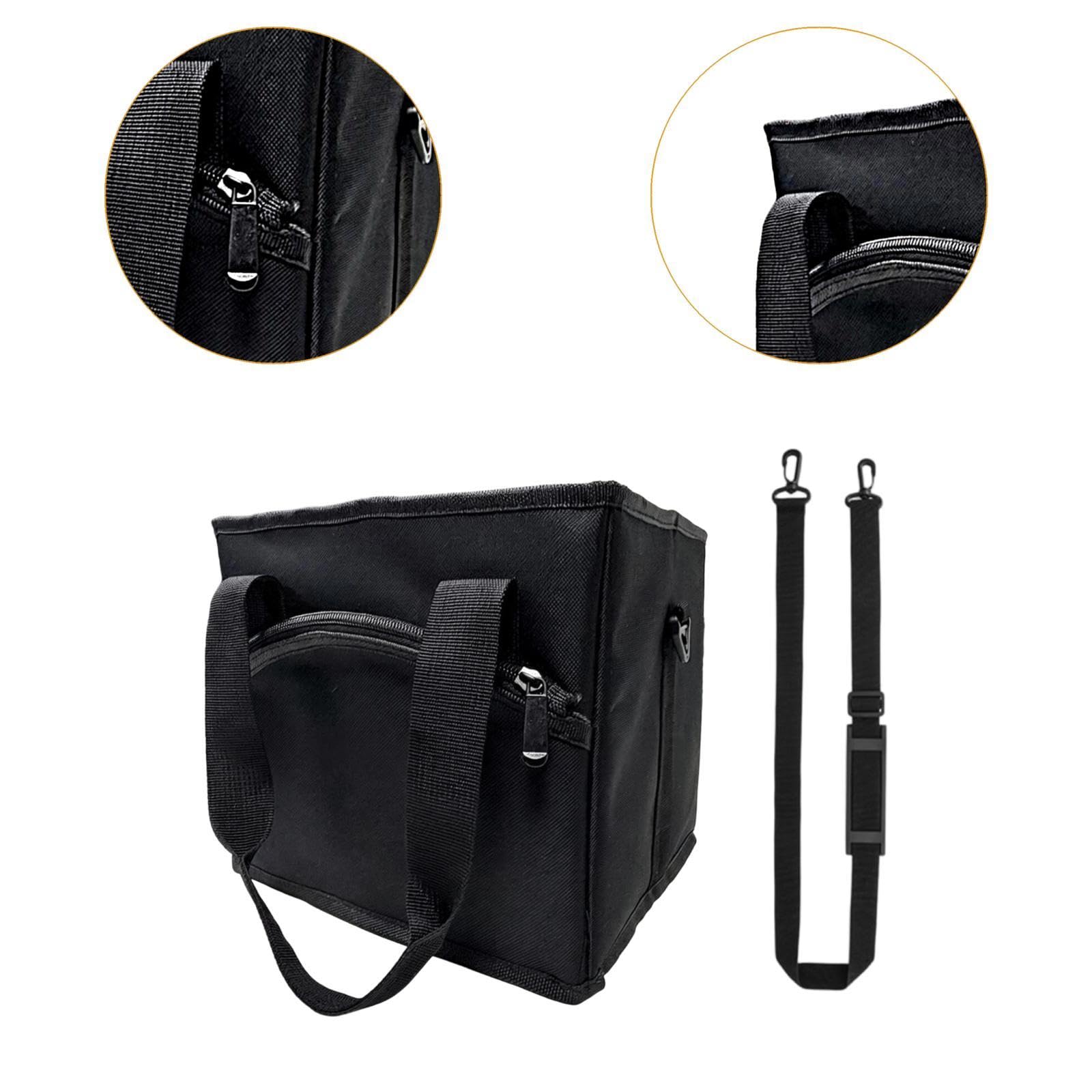 Amagogo Borsa Termica Isolante per Bevande con Portabottiglie, Idrorepellente, con Tasca Frontale E 4 Scomparti per Auto, Campeggio E Consegne, Nero