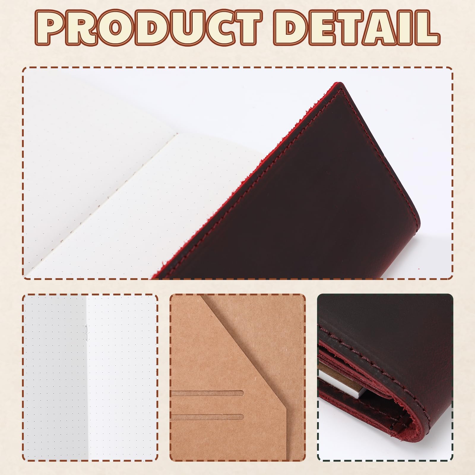 Eaasty Pocket - Cuaderno de viaje recargable de piel auténtica, color rojo