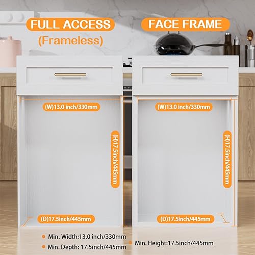 Miniatura 3 de Hailivike Bote de basura extraíble que se adapta debajo de los armarios del fregadero, fácil acceso y ahorro de espacio, chapado extraíble para cubo