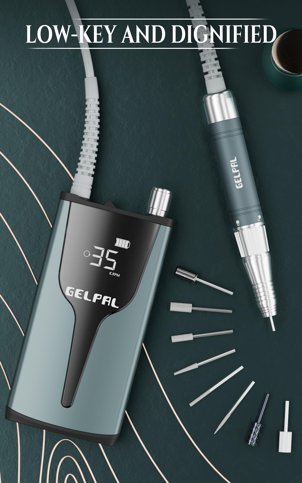 gelpal Wiederaufladbarer Nagelbohrer, bürstenloser Motor, elektrischer Nagelbohrer für professionelle Acrylnägel