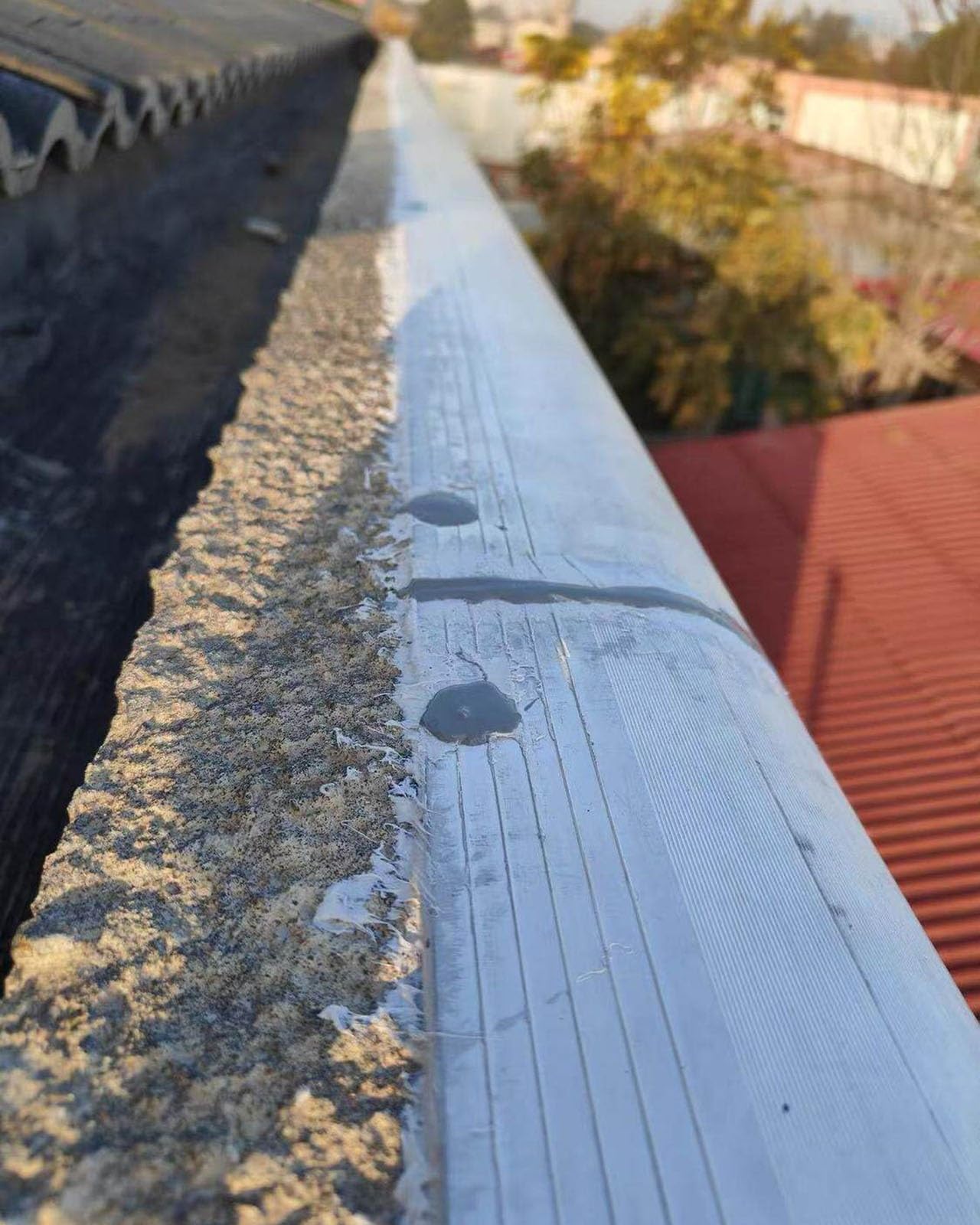 Borde goteo Perfil aluminio desviador agua plata 100 mm para muros exteriores, moldura borde tejado, deflector lluvia aleros, remate alféizar ventana aluminio(L-75cm/29.5in)