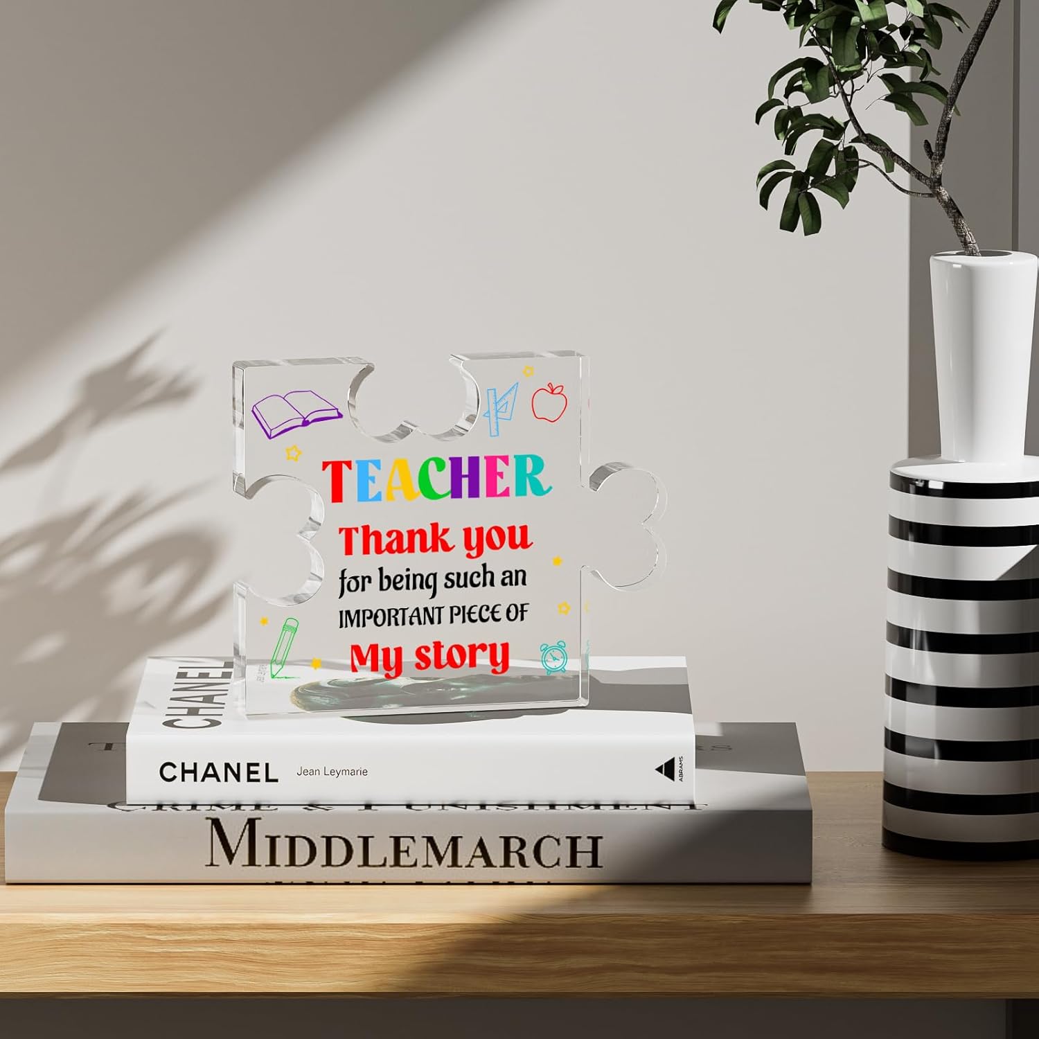Teacher Christmas Appreciation Gifts - Teacher Gifts First Day of School for Men Women - Thank You Teacher Gifts Home Office Decor Plaque for Back to School Teacher End of Year - 2.8 * 3.3in - Image 4