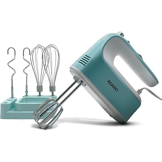 AGARO Regency Hand Mixer, Hand Mixer Blender, Detachable Beaters & Whisker/Dough Hooks, 300W, 5 Speed Settings