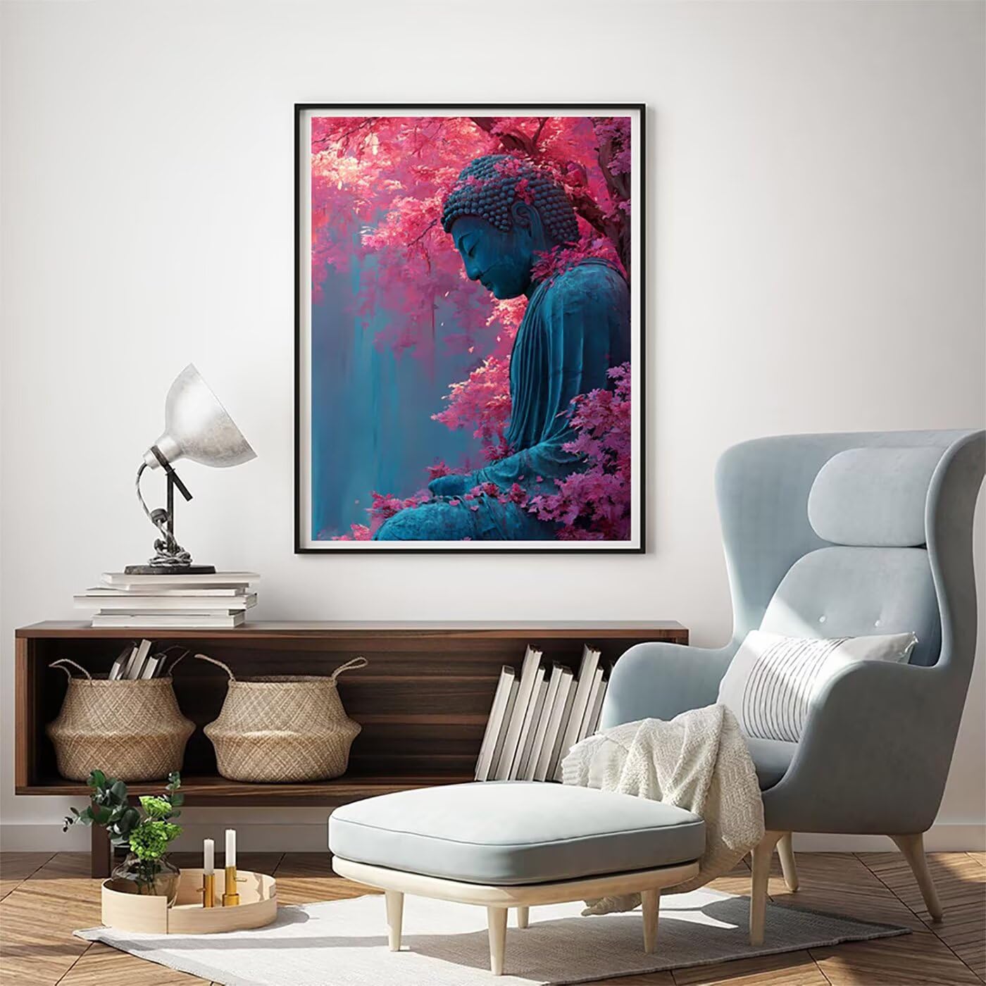 Landschaft Zen Malen Nach Zahlen Erwachsene, Paint by Numbers Adult Anfänger Kreativ Set für, Heimwerk Malen Nach Zahlen Kinder, 3 Pinsel und 36 Acrylfarbe Als, für Deko Wohnzimmer 60 x 80 cm BJHWK678