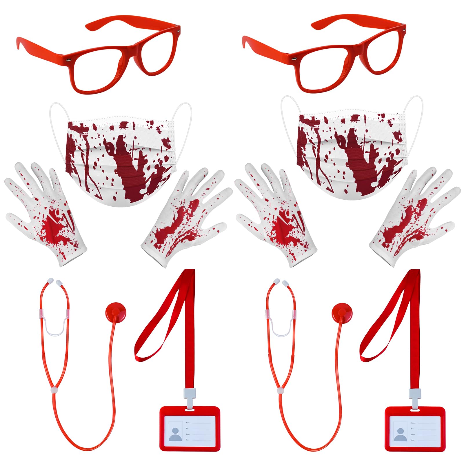 Zngou 2 Set Halloween Bloody Nurse Costume Accessory Set