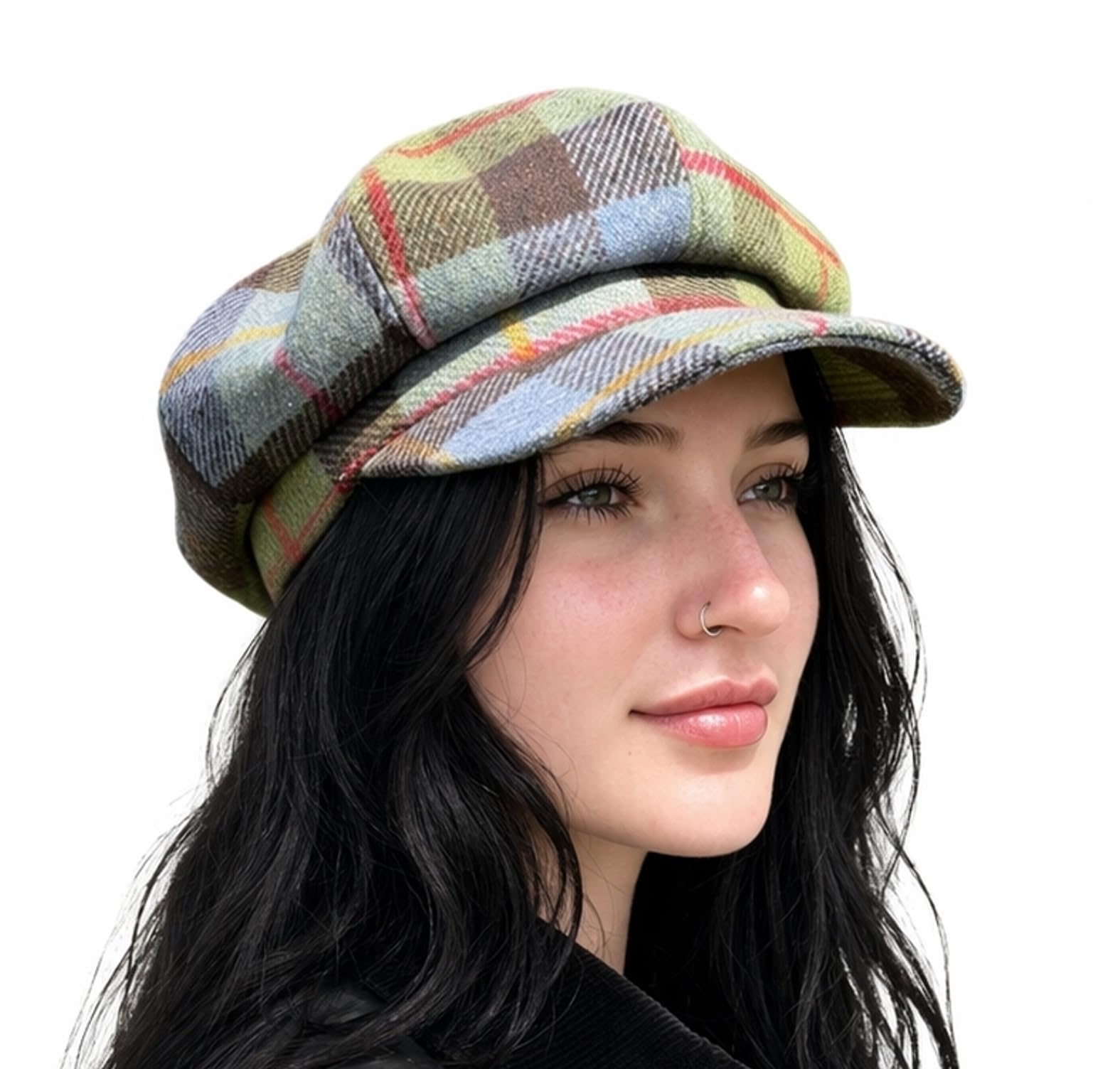 Tweed Baker Boy Cap Newsboy Hat Flat Cap Olive Tweed  - Olive Tweed