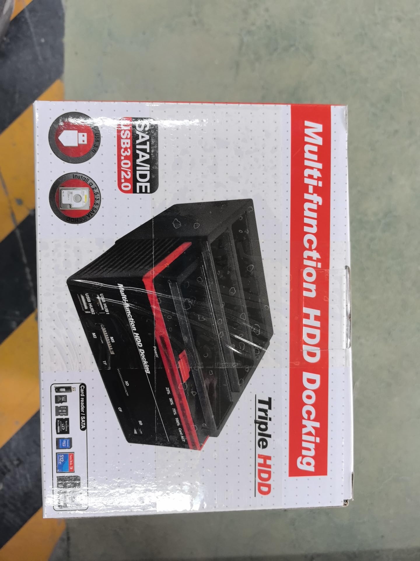 Bruce & Shark 3 IDE HDD/SSD Dockingstation IDE & SATA 2,5″/3,5″ – USB 2.0 Hub + Kartenleser (MS/M2/XD/CF/SD/TF) – 2,5″/3,5″ SATA I/II + IDE Festplattenklon,One Touch Backup & Disc Copy – 12 V 5 A