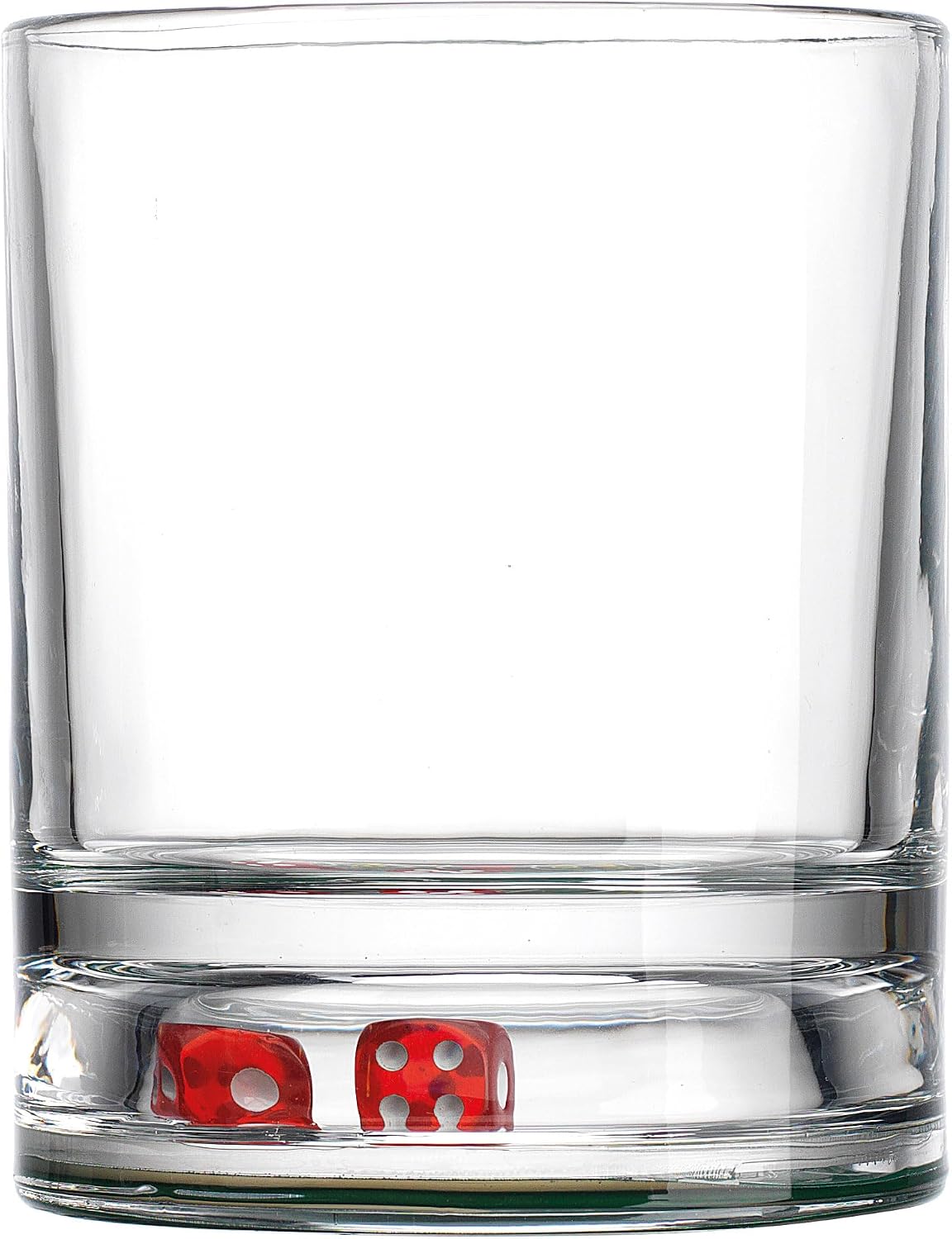 Godinger Whiskey Glass with Real Craps Dice Game, Rocks Whiskey Glasses, Drinking Glasses, Novelty Gifts for Men Dad - 1 Piece
