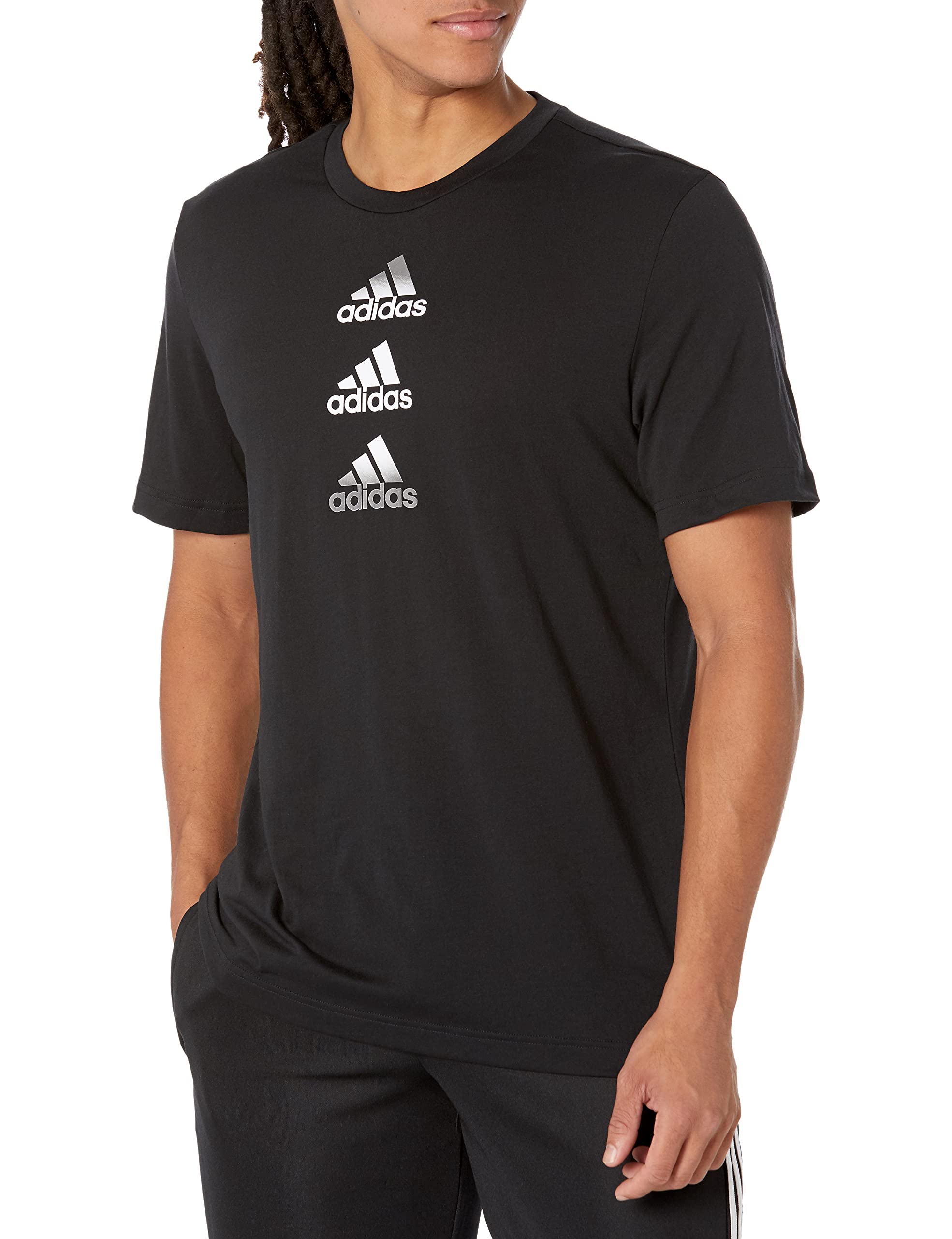adidas Męska koszulka z logo 2 Move, Czarny, M