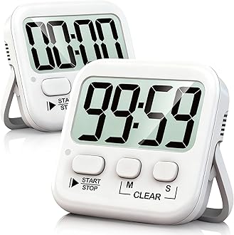 Antonki 2 Pack Digital Timer for Kids, Magnetic Countdown Kitchen Timers for Cooking, Egg, Classroom, Teacher, Exercise, Study, Oven - Battery Included