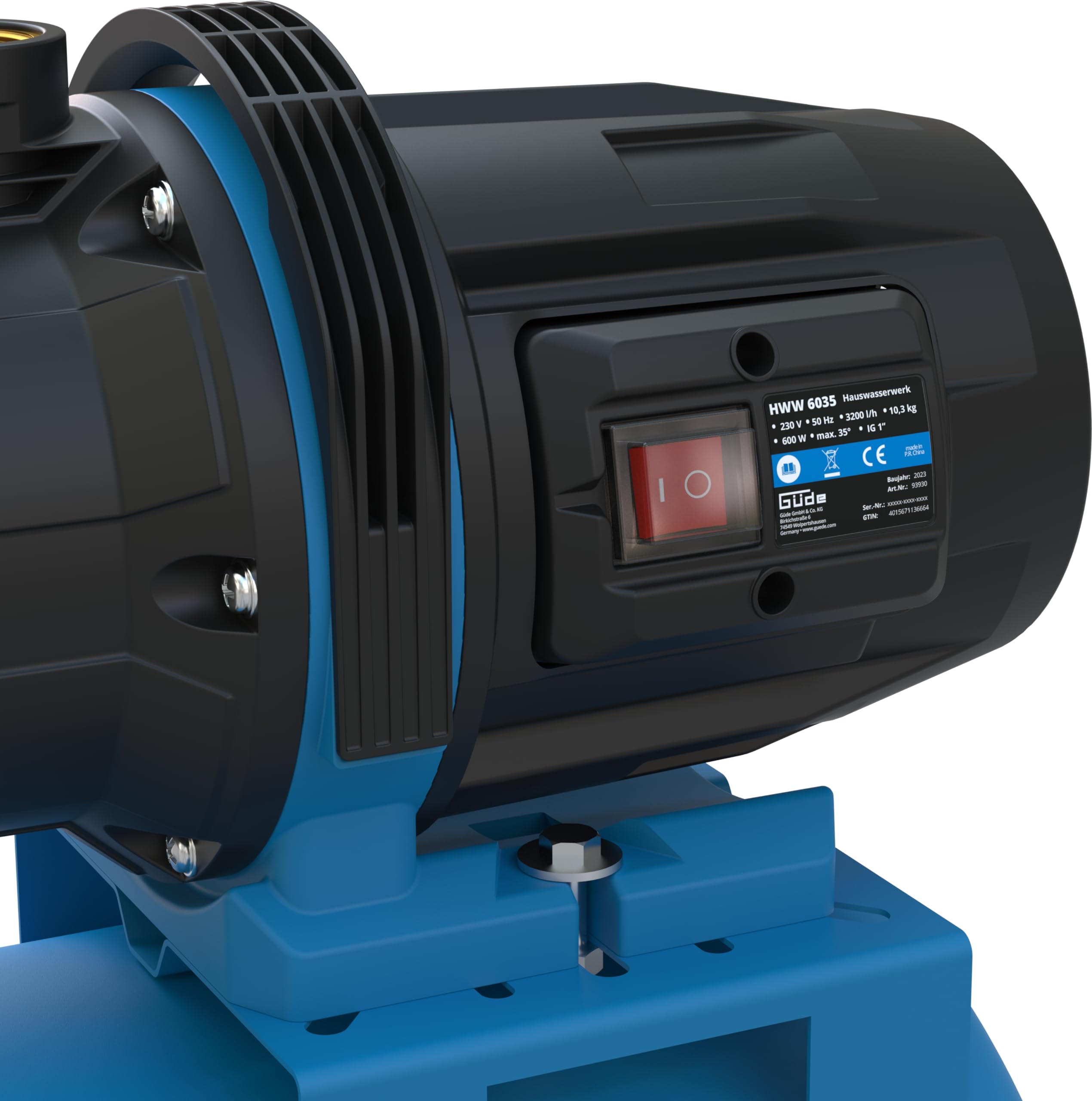 Güde Acqua domestica HWW 6035 (600 W, capacità caldaia: 19 l, portata 3200 l/h, altezza di consegna: max. 35 m, altezza di aspirazione: max. 7 m, ruota in noryl, serbatoio in acciaio, interruttore a