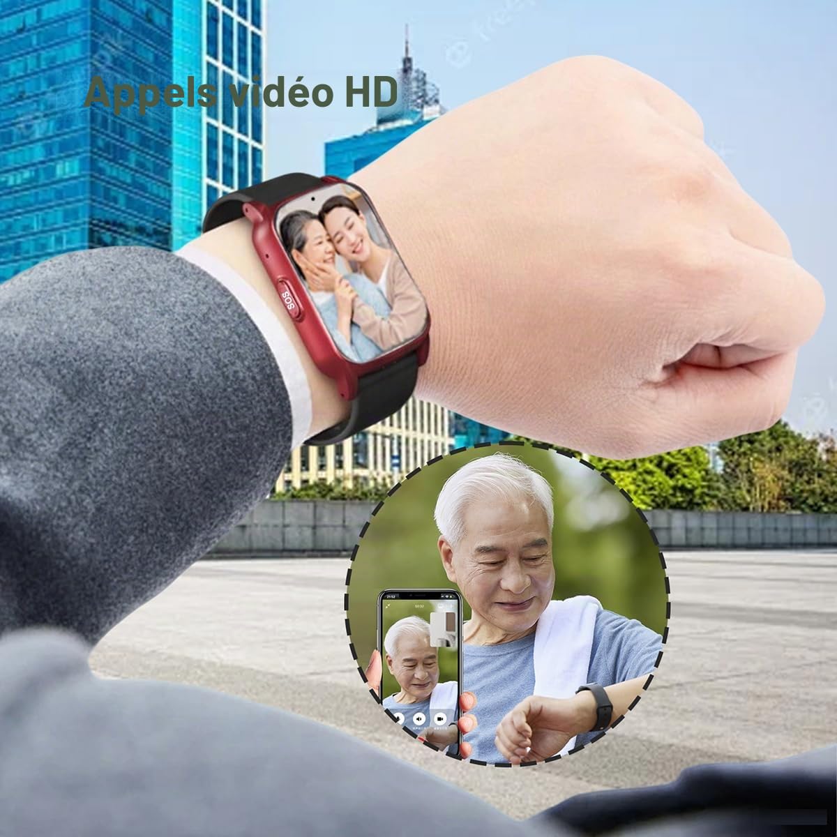 Bracelet Alarme Personne Agee Montre d'urgence Senior avec Détecteur De Chute Bracelet SOS Et Alarme De Chute SeniorBlack,1.25 * 0.57 * 2.22inch