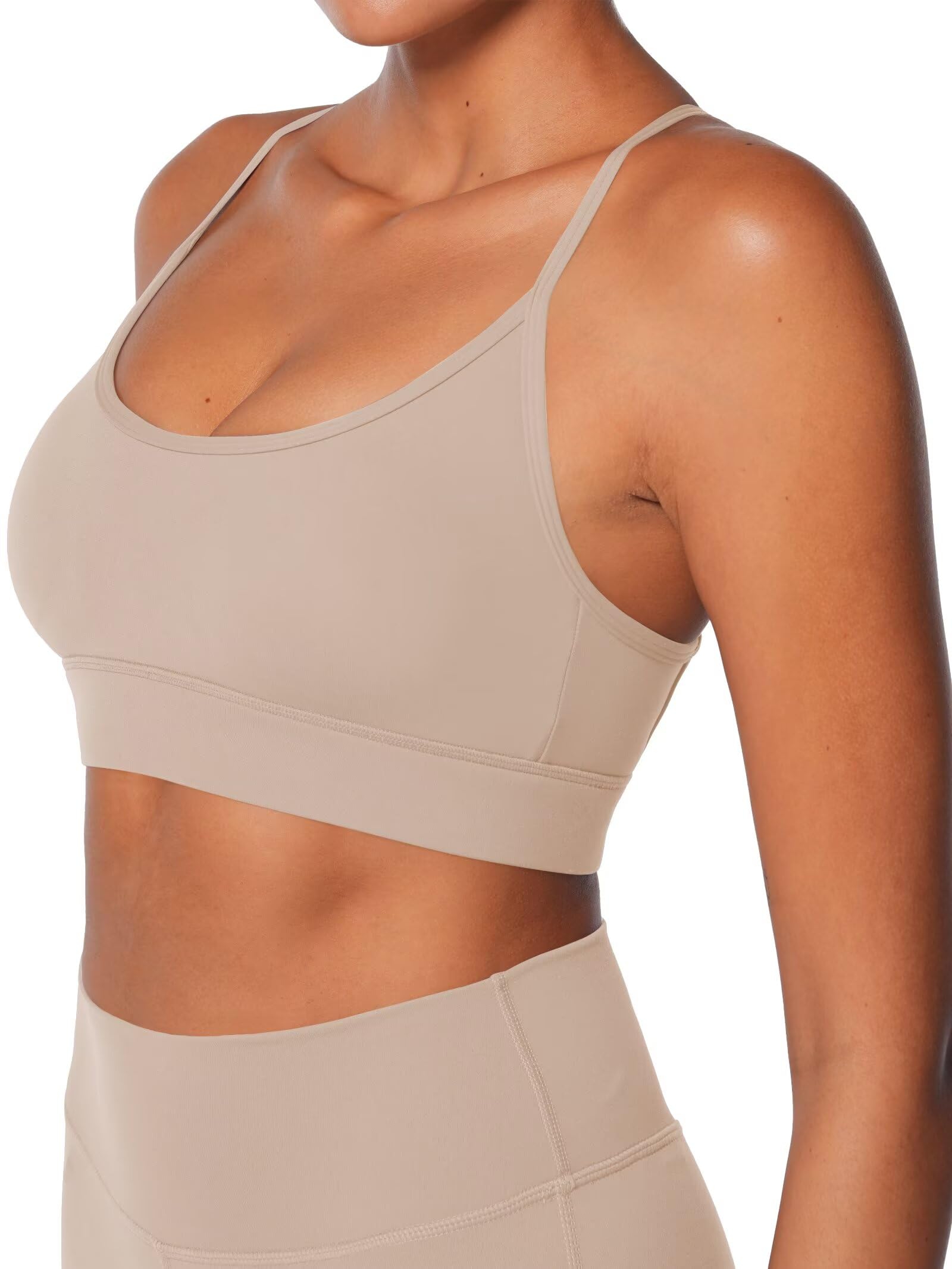 Sunzel Brasier deportivo para mujer, espalda abierta, tirantes ajustables, para entrenamiento, gimnasio, yoga, con almohadillas extraíbles