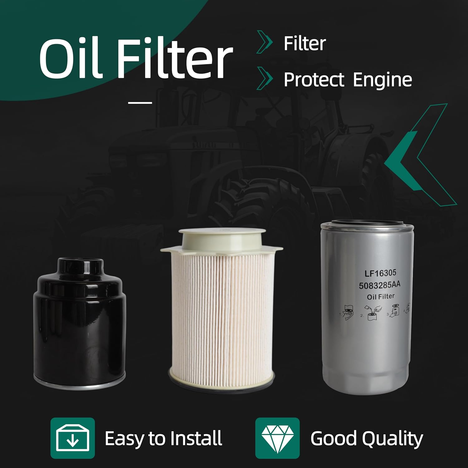 Fuel Filter Water Separator and Oil Filter Set Compatible With Dodge Ram 2500 3500 4500 5500, 2013-2018 6.7L Cummins Diesel 68197867AA 68157291AA 5083285AA