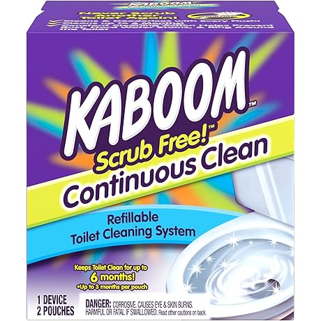 Kaboom Scrub Free! Automatic Toilet Bowl Cleaner System with Powder Refills
