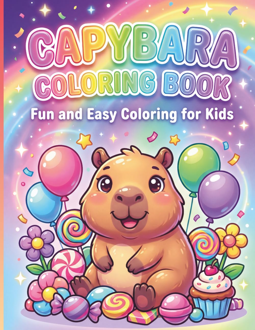 Capybara Coloring Book for Kids: Fun & Easy Cute Capybara Coloring Pages for Toddlers & Kids Ages 3-8