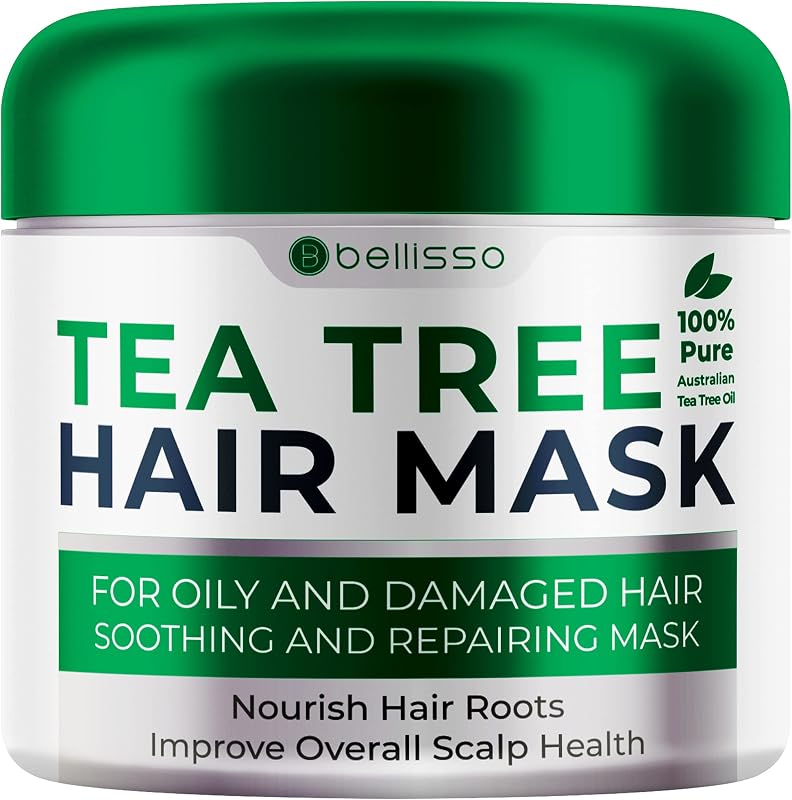 Mascarilla capilar con aceite de árbol de té - Tratamiento acondicionador profundo para todo tipo de cabello - Cuidado de hidratación intensa y reparación de humedad con proteínas para mujeres y hombres.