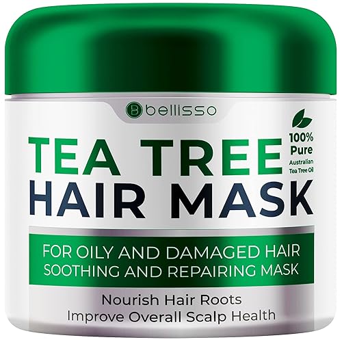 Bellisso Mascarilla capilar con aceite de árbol de té productos para cabello seco dañado tratamiento de acondicionador profundo cuidado de