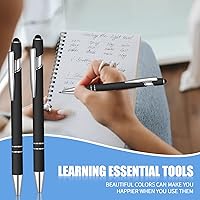 Vista 5 de 8 piezas de bolígrafo de tinta azul con punta de lápiz capacitivo 2 en 1 bolígrafo de metal con lápiz capacitivo para pantallas táctiles