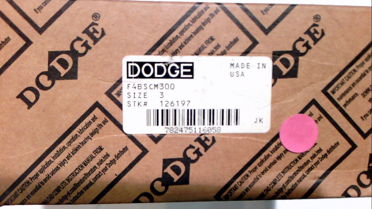 Dodge F4BSCM300 Flange Unit, 4 Bolt Holes, Medium-Duty, Relubricatable, Non-Expansion, Cast Iron, Setscrew Locking Inner Ring, Inch, 3