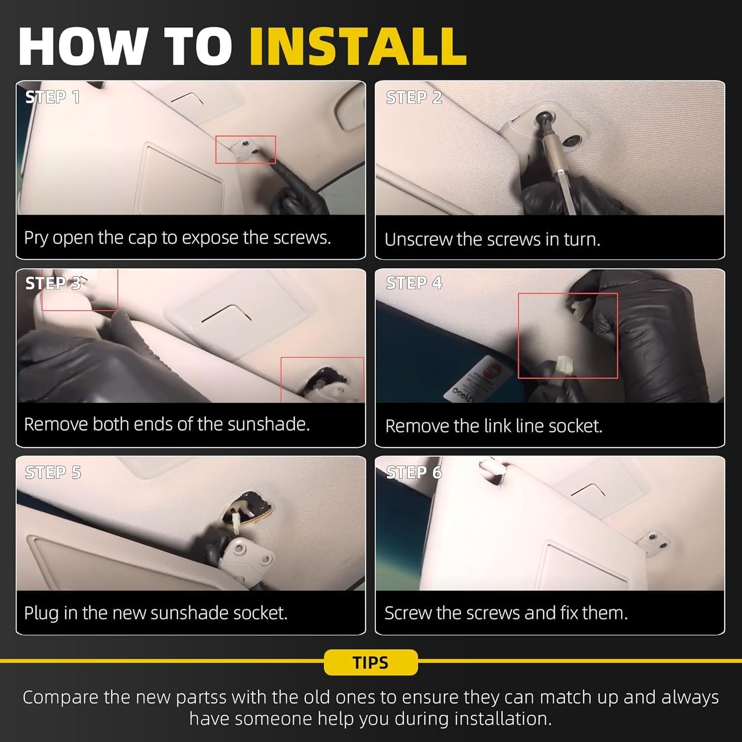 Dasbecan Gray Pair Sun Visor Compatible with Toyota Corolla 2014 2015 2016 2017 2018 Replaces# 74320-02B21 74310-02K91