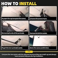 Vista 8 de Dasbecan Visera solar delantera izquierda para el lado del conductor, espejo integrado compatible con Mazda MX-5 Miata 2006-2015, repuesto #