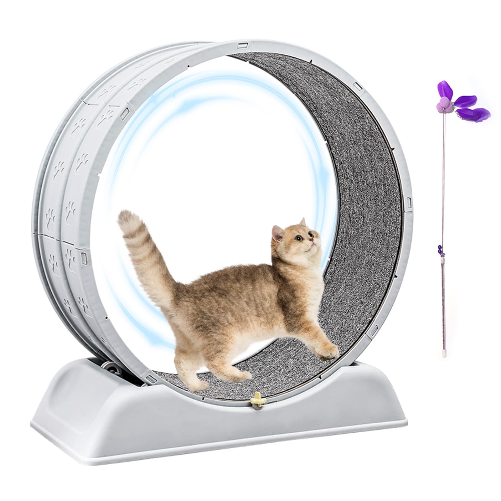 Cat Wheel Exerciser Cat Treadmill Cat Wheels for Indoor Cats Exercise Wheel Indoor Cat Running Wheels for Indoor Cats Grey
