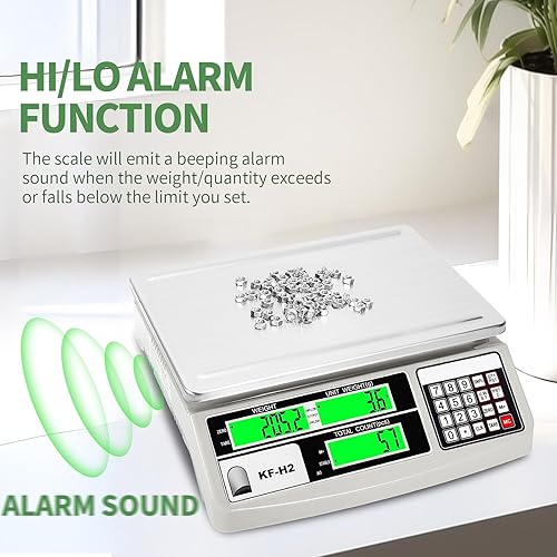 Miniatura 3 de WISHSOM Báscula de conteo industrial, báscula digital de gramos para piezas y monedas, escala de conteo de inventario de precisión de 66.1 lbs66