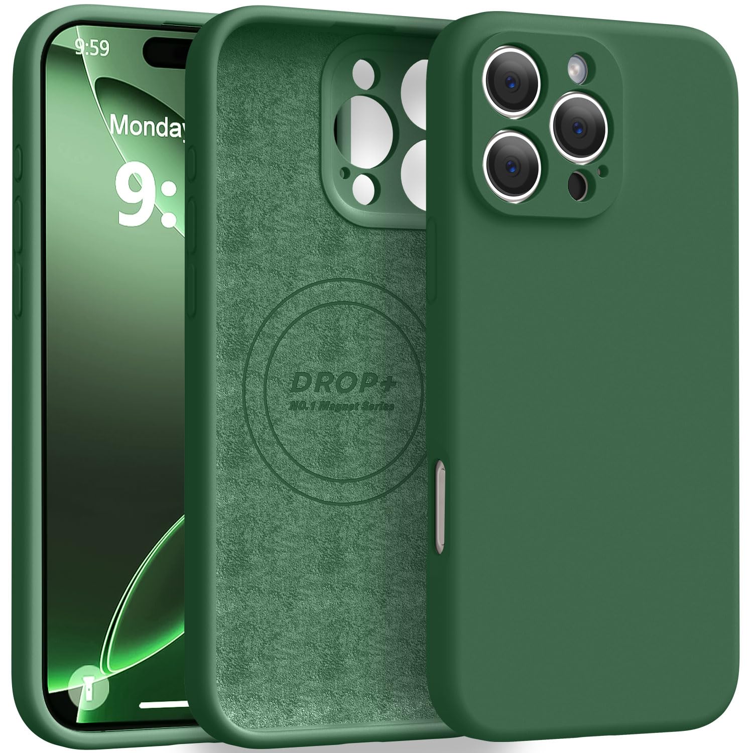 Ktele Magnetic for iPhone 16 Pro Max Case [Compatible with Magsafe] [Premium Silicone Satin-Smooth Touch] Slim Shockproof Anti-Scratch Microfiber