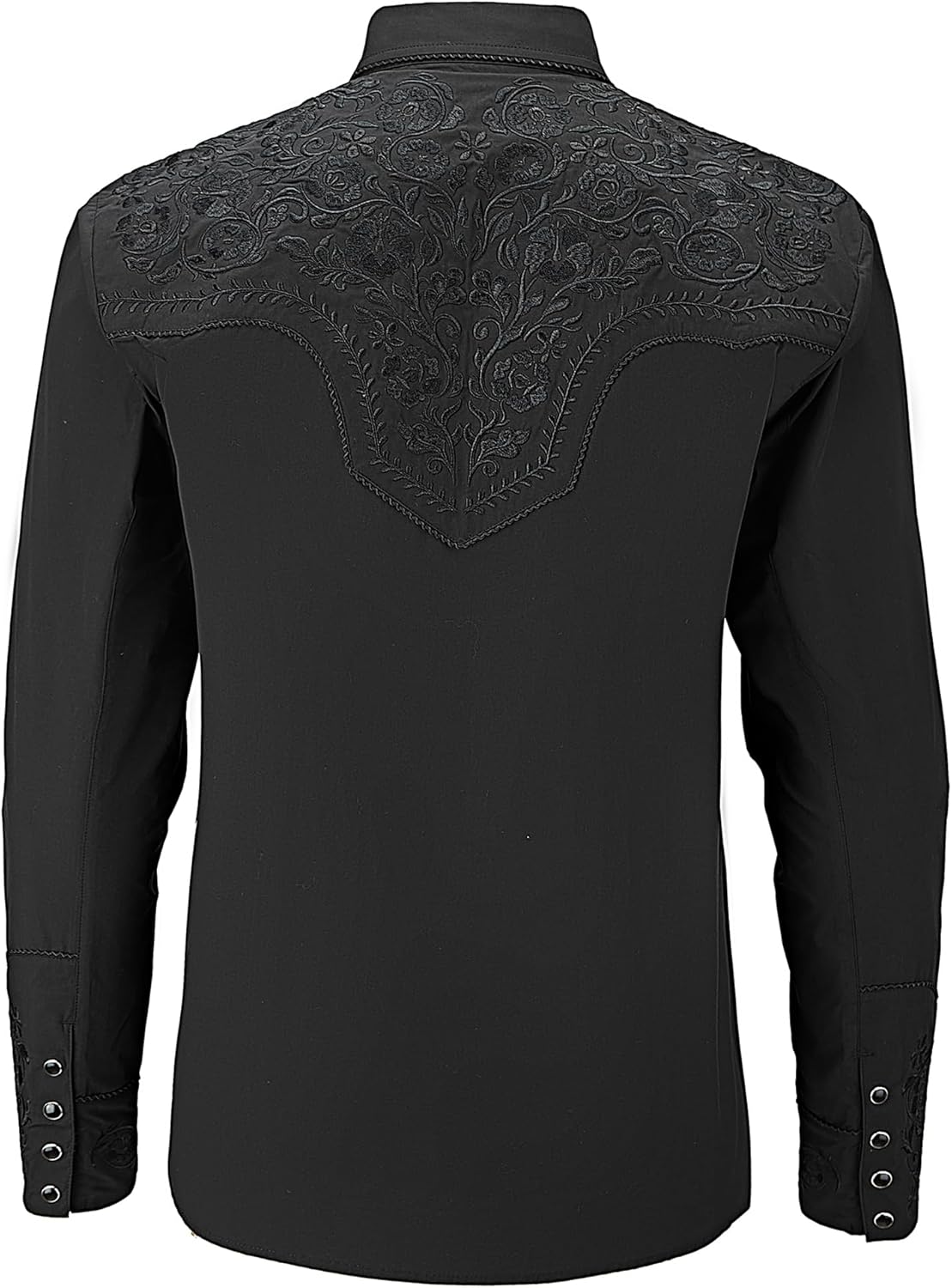 SALVAJE OESTE Western Embroidered Cowboy Shirts for Men, Casual Button Down Long Sleeve Shirt with Floral Design